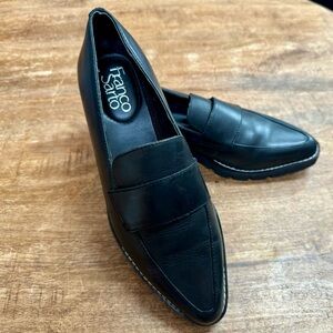 Franco Sarto Black Leather Loafers